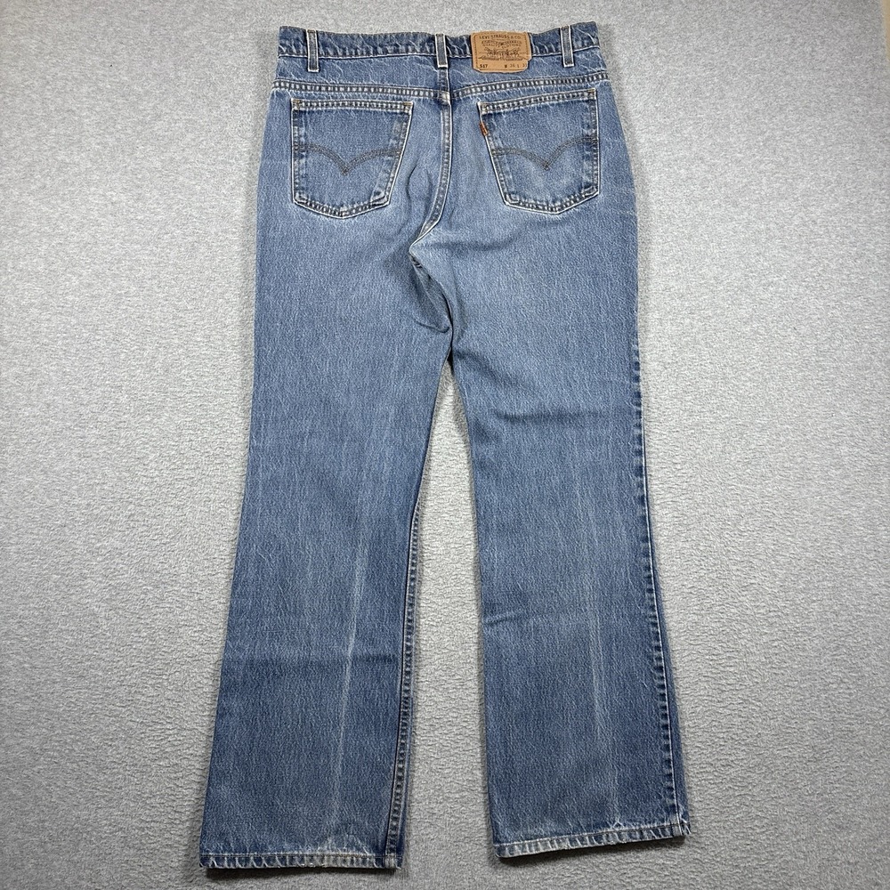 VTG 90s Levis 517 Orange Tab Jeans Mens 35x31 Bootcut USA Made Denim Blue 1991
